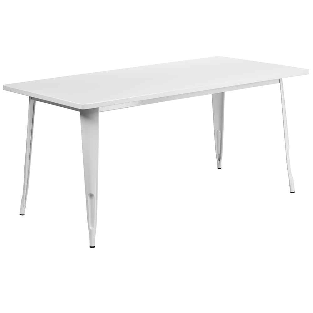 Flash Furniture ET-CT005-WH-GG Rectangular Dining Height Table - 63"W x 31 1/2"D, Steel, White
