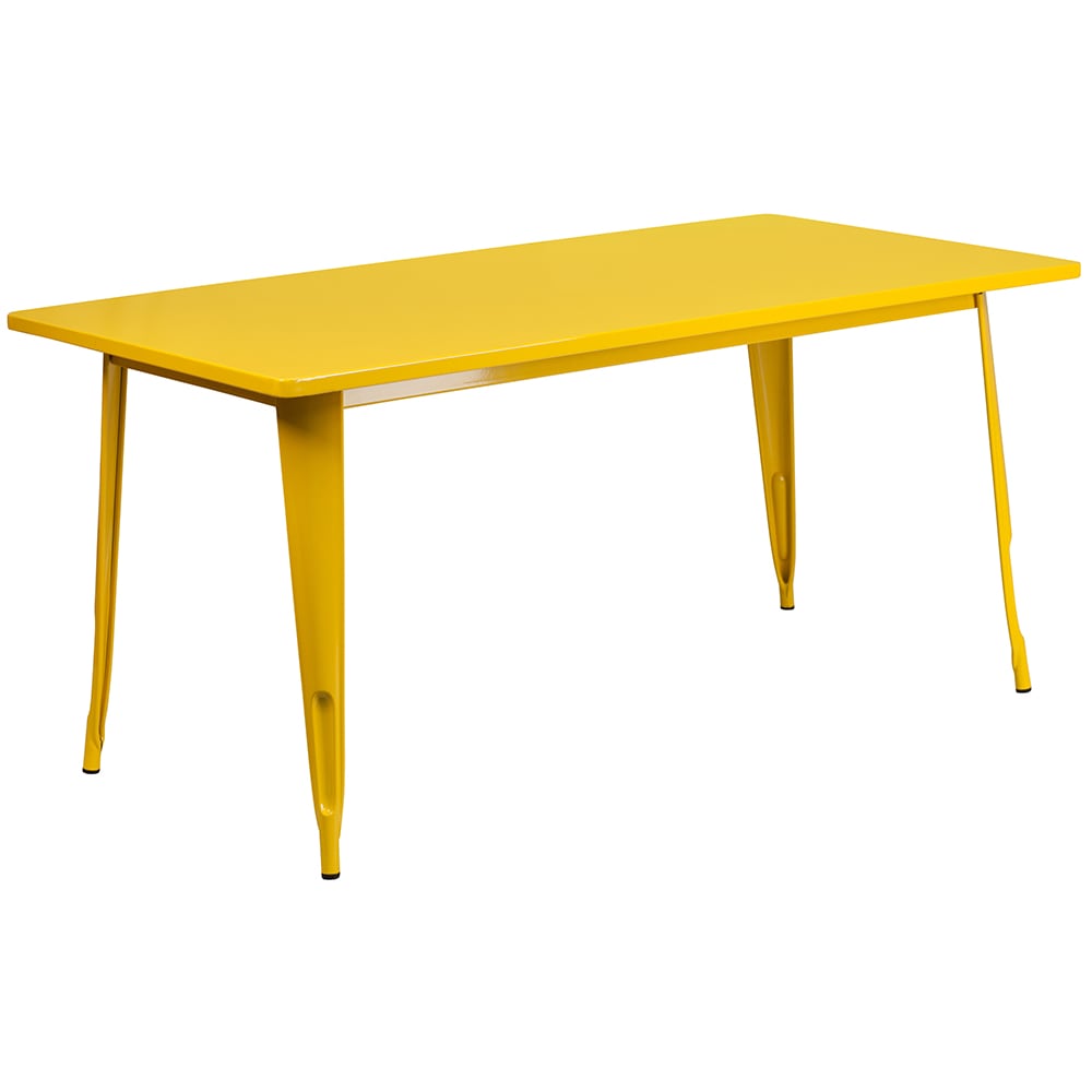 Flash Furniture ET-CT005-YL-GG Rectangular Dining Height Table - 63"W x 31 1/2"D, Steel, Yellow