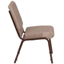 Flash Furniture FD-CH02185-CV-BGE1-GG Stacking Church Chair w/ Beige Fabric Back & Seat - Steel Frame, Copper Vein thumbnail 3