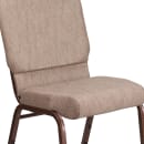 Flash Furniture FD-CH02185-CV-BGE1-GG Stacking Church Chair w/ Beige Fabric Back & Seat - Steel Frame, Copper Vein thumbnail 7