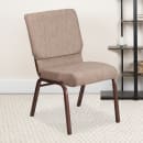 Flash Furniture FD-CH02185-CV-BGE1-GG Stacking Church Chair w/ Beige Fabric Back & Seat - Steel Frame, Copper Vein thumbnail 9