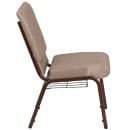 Flash Furniture FD-CH02185-CV-BGE1-BAS-GG Stacking Church Chair w/ Beige Fabric Back & Seat - Steel Frame, Copper Vein thumbnail 3