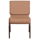 Flash Furniture FD-CH02185-CV-BN-GG Stacking Church Chair w/ Caramel Fabric Back & Seat - Steel Frame, Copper Vein thumbnail 5
