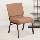 Flash Furniture FD-CH02185-CV-BN-GG Stacking Church Chair w/ Caramel Fabric Back & Seat - Steel Frame, Copper Vein thumbnail 9
