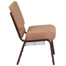 Flash Furniture FD-CH02185-CV-BN-BAS-GG Stacking Church Chair w/ Caramel Fabric Back & Seat - Steel Frame, Copper Vein thumbnail 3