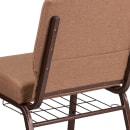 Flash Furniture FD-CH02185-CV-BN-BAS-GG Stacking Church Chair w/ Caramel Fabric Back & Seat - Steel Frame, Copper Vein thumbnail 8
