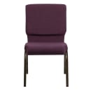 Flash Furniture FD-CH02185-GV-005-GG Stacking Church Chair w/ Plum Fabric Back & Seat - Steel Frame, Gold Vein thumbnail 5