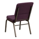 Flash Furniture FD-CH02185-GV-005-GG Stacking Church Chair w/ Plum Fabric Back & Seat - Steel Frame, Gold Vein thumbnail 6