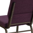 Flash Furniture FD-CH02185-GV-005-GG Stacking Church Chair w/ Plum Fabric Back & Seat - Steel Frame, Gold Vein thumbnail 8