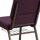Flash Furniture FD-CH02185-GV-005-BAS-GG Stacking Church Chair w/ Plum Fabric Back & Seat - Steel Frame, Gold Vein thumbnail 8