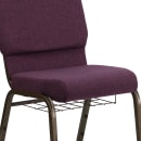 Flash Furniture FD-CH02185-GV-005-BAS-GG Stacking Church Chair w/ Plum Fabric Back & Seat - Steel Frame, Gold Vein thumbnail 9