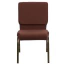 Flash Furniture FD-CH02185-GV-10355-GG Stacking Church Chair w/ Brown Fabric Back & Seat - Steel Frame, Gold Vein thumbnail 5