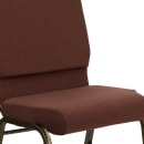 Flash Furniture FD-CH02185-GV-10355-GG Stacking Church Chair w/ Brown Fabric Back & Seat - Steel Frame, Gold Vein thumbnail 7