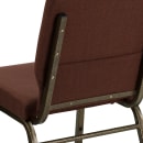 Flash Furniture FD-CH02185-GV-10355-GG Stacking Church Chair w/ Brown Fabric Back & Seat - Steel Frame, Gold Vein thumbnail 8