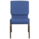 Flash Furniture FD-CH02185-GV-BLUE-GG Stacking Church Chair w/ Blue Fabric Back & Seat - Steel Frame, Gold Vein thumbnail 5