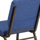 Flash Furniture FD-CH02185-GV-BLUE-GG Stacking Church Chair w/ Blue Fabric Back & Seat - Steel Frame, Gold Vein thumbnail 8