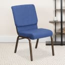 Flash Furniture FD-CH02185-GV-BLUE-GG Stacking Church Chair w/ Blue Fabric Back & Seat - Steel Frame, Gold Vein thumbnail 9