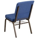 Flash Furniture FD-CH02185-GV-BLUE-BAS-GG Stacking Church Chair w/ Blue Fabric Back & Seat - Steel Frame, Gold Vein thumbnail 3