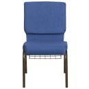 Flash Furniture FD-CH02185-GV-BLUE-BAS-GG Stacking Church Chair w/ Blue Fabric Back & Seat - Steel Frame, Gold Vein thumbnail 4