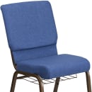 Flash Furniture FD-CH02185-GV-BLUE-BAS-GG Stacking Church Chair w/ Blue Fabric Back & Seat - Steel Frame, Gold Vein thumbnail 5