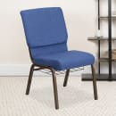 Flash Furniture FD-CH02185-GV-BLUE-BAS-GG Stacking Church Chair w/ Blue Fabric Back & Seat - Steel Frame, Gold Vein thumbnail 7