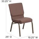 Flash Furniture FD-CH02185-GV-BNDOT-GG Stacking Church Chair w/ Brown Dot Fabric Back & Seat - Steel Frame, Gold Vein thumbnail 2