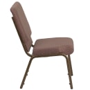 Flash Furniture FD-CH02185-GV-BNDOT-GG Stacking Church Chair w/ Brown Dot Fabric Back & Seat - Steel Frame, Gold Vein thumbnail 3