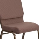 Flash Furniture FD-CH02185-GV-BNDOT-GG Stacking Church Chair w/ Brown Dot Fabric Back & Seat - Steel Frame, Gold Vein thumbnail 7