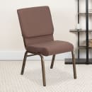 Flash Furniture FD-CH02185-GV-BNDOT-GG Stacking Church Chair w/ Brown Dot Fabric Back & Seat - Steel Frame, Gold Vein thumbnail 9