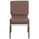 Flash Furniture FD-CH02185-GV-BNDOT-BAS-GG Stacking Church Chair w/ Brown Dot Fabric Back & Seat - Steel Frame, Gold Vein thumbnail 4