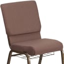 Flash Furniture FD-CH02185-GV-BNDOT-BAS-GG Stacking Church Chair w/ Brown Dot Fabric Back & Seat - Steel Frame, Gold Vein thumbnail 5