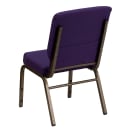 Flash Furniture FD-CH02185-GV-ROY-GG Stacking Church Chair w/ Royal Purple Fabric Back & Seat - Steel Frame, Gold Vein thumbnail 4