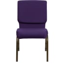 Flash Furniture FD-CH02185-GV-ROY-GG Stacking Church Chair w/ Royal Purple Fabric Back & Seat - Steel Frame, Gold Vein thumbnail 5