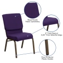 Flash Furniture FD-CH02185-GV-ROY-GG Stacking Church Chair w/ Royal Purple Fabric Back & Seat - Steel Frame, Gold Vein thumbnail 6