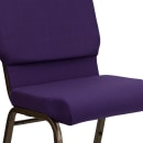 Flash Furniture FD-CH02185-GV-ROY-GG Stacking Church Chair w/ Royal Purple Fabric Back & Seat - Steel Frame, Gold Vein thumbnail 7