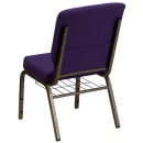 Flash Furniture FD-CH02185-GV-ROY-BAS-GG Stacking Church Chair w/ Royal Purple Fabric Back & Seat - Steel Frame, Gold Vein thumbnail 4