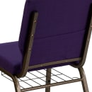 Flash Furniture FD-CH02185-GV-ROY-BAS-GG Stacking Church Chair w/ Royal Purple Fabric Back & Seat - Steel Frame, Gold Vein thumbnail 8
