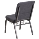 Flash Furniture FD-CH02185-SV-DKGY-BAS-GG Stacking Church Chair w/ Dark Gray Fabric Back & Seat - Steel Frame, Silver Vein thumbnail 4
