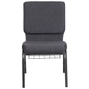 Flash Furniture FD-CH02185-SV-DKGY-BAS-GG Stacking Church Chair w/ Dark Gray Fabric Back & Seat - Steel Frame, Silver Vein thumbnail 5