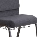 Flash Furniture FD-CH02185-SV-DKGY-BAS-GG Stacking Church Chair w/ Dark Gray Fabric Back & Seat - Steel Frame, Silver Vein thumbnail 7