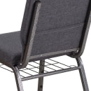 Flash Furniture FD-CH02185-SV-DKGY-BAS-GG Stacking Church Chair w/ Dark Gray Fabric Back & Seat - Steel Frame, Silver Vein thumbnail 8