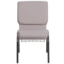 Flash Furniture FD-CH02185-SV-GYDOT-BAS-GG Stacking Church Chair w/ Gray Dot Fabric Back & Seat - Steel Frame, Silver Vein thumbnail 4