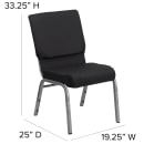 Flash Furniture FD-CH02185-SV-JP02-GG Stacking Church Chair w/ Black Patterned Fabric Back & Seat - Steel Frame, Silver Vein thumbnail 2