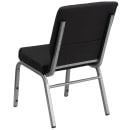 Flash Furniture FD-CH02185-SV-JP02-GG Stacking Church Chair w/ Black Patterned Fabric Back & Seat - Steel Frame, Silver Vein thumbnail 4