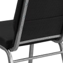 Flash Furniture FD-CH02185-SV-JP02-GG Stacking Church Chair w/ Black Patterned Fabric Back & Seat - Steel Frame, Silver Vein thumbnail 8