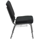 Flash Furniture FD-CH02185-SV-JP02-BAS-GG Stacking Church Chair w/ Black Patterned Fabric Back & Seat - Steel Frame, Silver Vein thumbnail 2