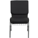 Flash Furniture FD-CH02185-SV-JP02-BAS-GG Stacking Church Chair w/ Black Patterned Fabric Back & Seat - Steel Frame, Silver Vein thumbnail 4