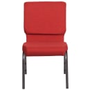 Flash Furniture FD-CH02185-SV-RED-GG Stacking Church Chair w/ Red Fabric Back & Seat - Steel Frame, Silver Vein thumbnail 5