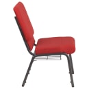 Flash Furniture FD-CH02185-SV-RED-BAS-GG Stacking Church Chair w/ Red Fabric Back & Seat - Steel Frame, Silver Vein thumbnail 2