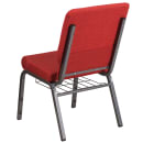 Flash Furniture FD-CH02185-SV-RED-BAS-GG Stacking Church Chair w/ Red Fabric Back & Seat - Steel Frame, Silver Vein thumbnail 3